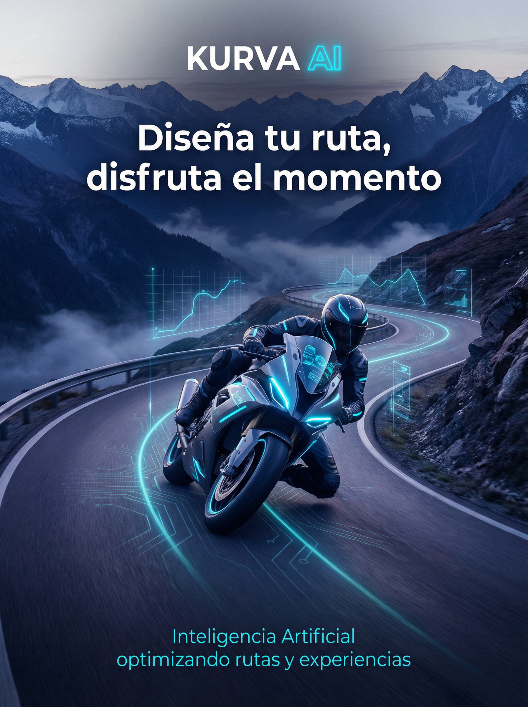 Moto en carretera curva